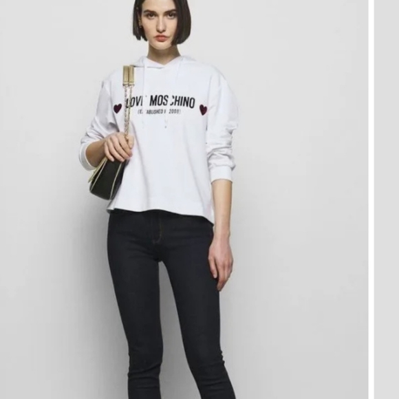 NWT Love Moschino Graphic Logo Hoodie Size 8